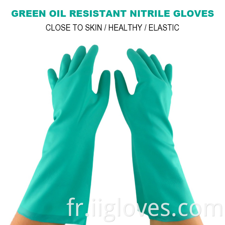 Nitrile Gloves Manufacturers Green Nitrile Gloves Industry Chemical Resistant Work Nitrile Gloves4